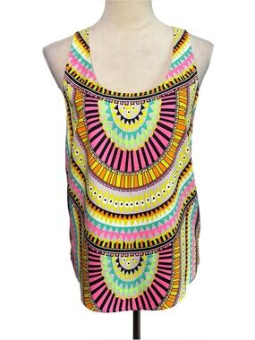 Mara Hoffman Vintage Neon Geometric Tank Top Small Bohemian Festival Coachella